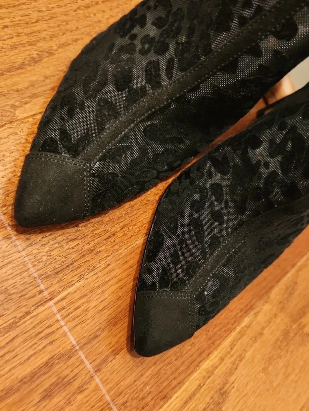 Jessica Simpson Black Leopard Mesh Ankle Booties